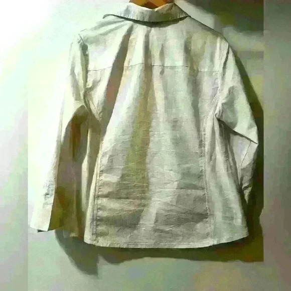 Women’s Zack and Rachel Brand Classic White Long Sleeve Tuxedo Style Blouse 1X - Picture 6 of 7